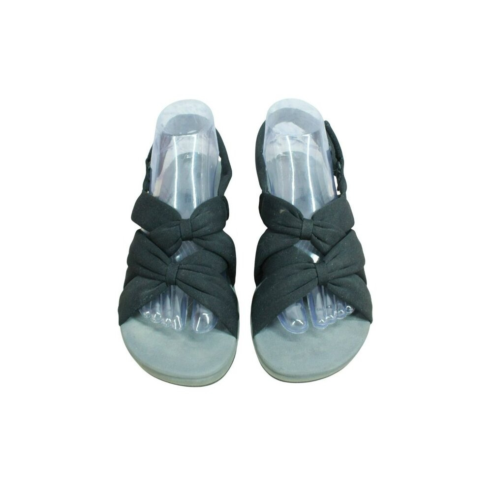 Clarks Arla Meg Cloudsteppers Black Nylon Cushioned Flat Sandals Size 9 M - Picture 5 of 9